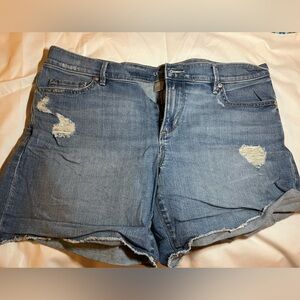 LOFT Distressed denim shorts